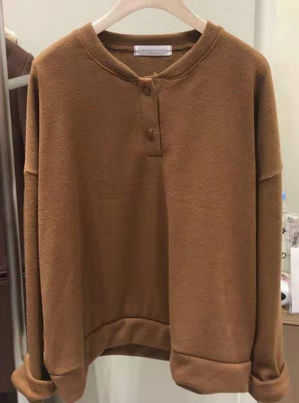Seoulflash - Top boutonné à col rond et épaules dénudées