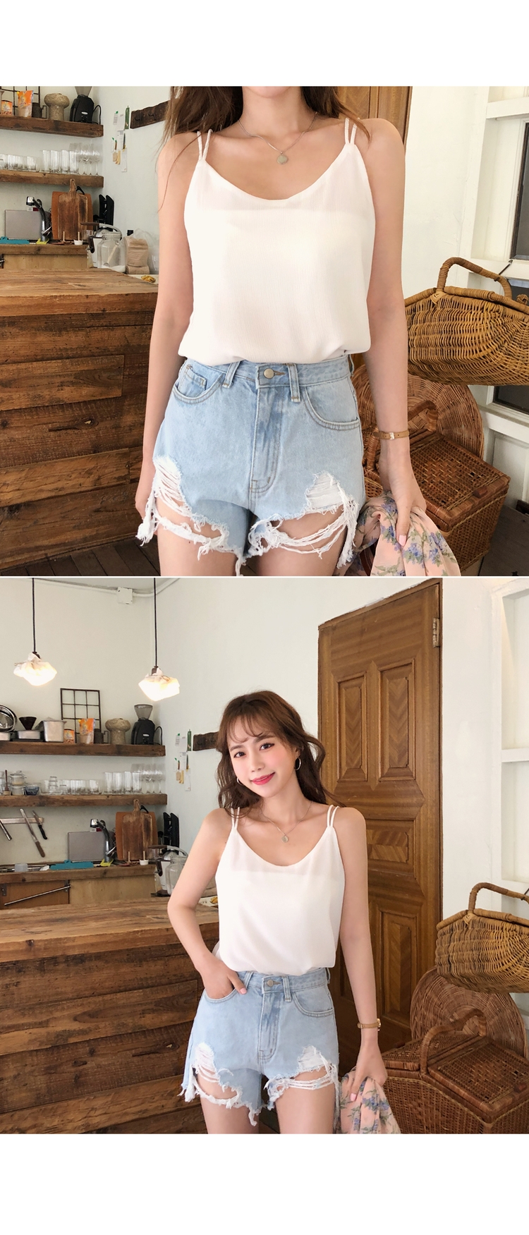 Cherryville - Cross-Back Strappy Camisole Top