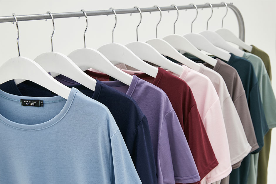 chuu - T-shirt uni à col rond