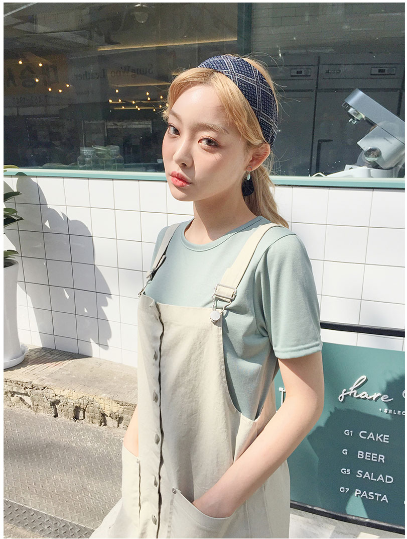 chuu - T-shirt uni à col rond