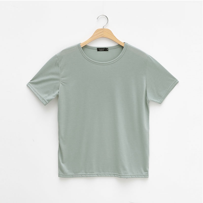 chuu - T-shirt uni à col rond