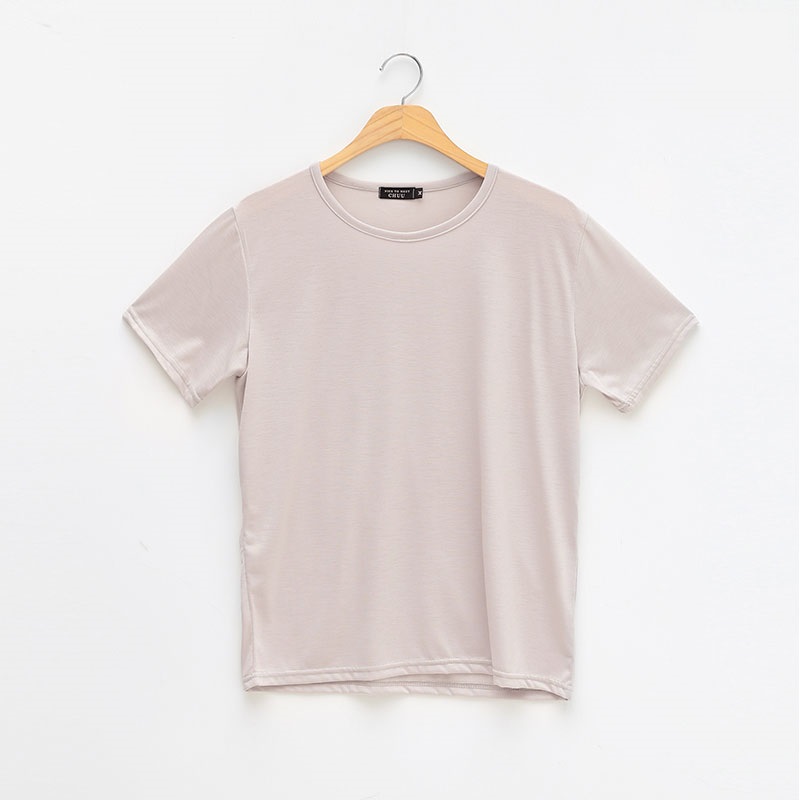 chuu - T-shirt uni à col rond