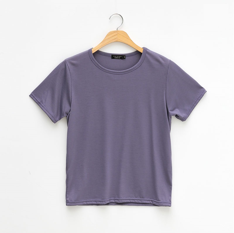 chuu - T-shirt uni à col rond