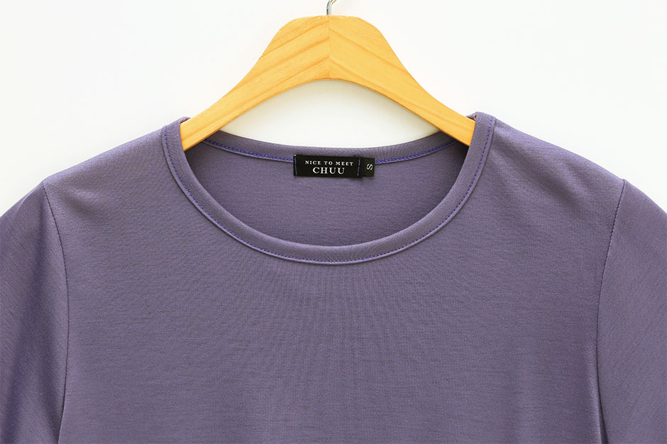 chuu - T-shirt uni à col rond