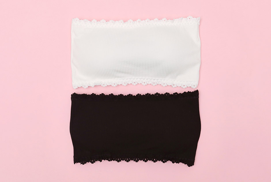 chuu - Lace Trim Padded Tube Top
