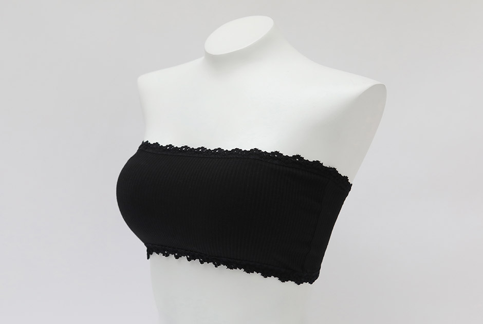 chuu - Lace Trim Padded Tube Top