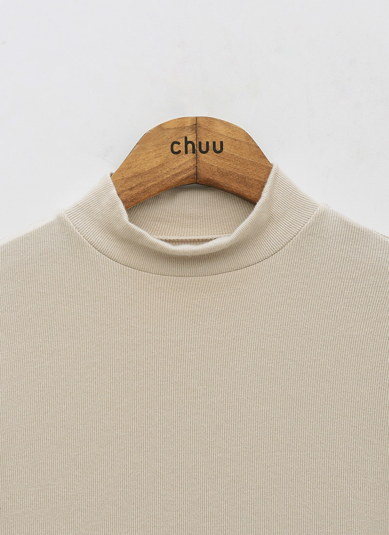chuu - Haut côtelé à col montant