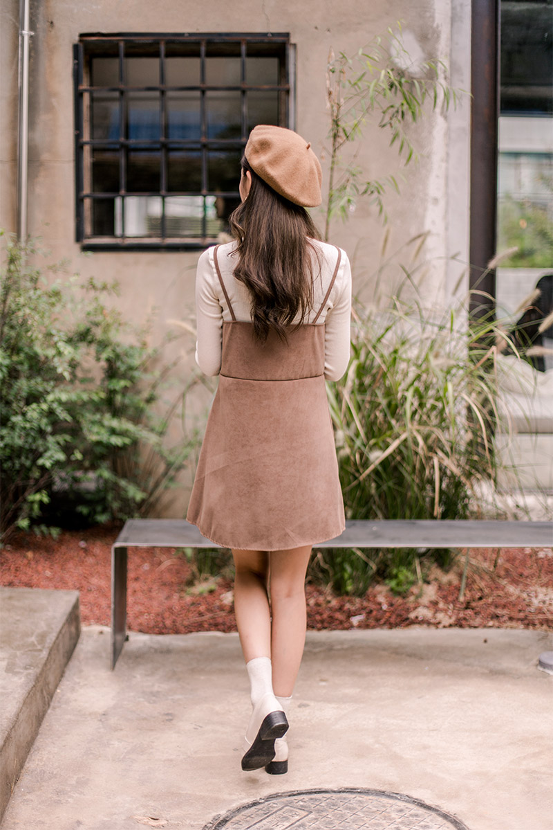 Icecream12 - Long-Sleeve Plain Turtleneck Ribbed Top