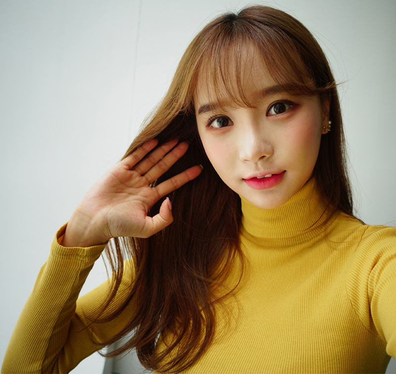 Icecream12 - Long-Sleeve Plain Turtleneck Ribbed Top