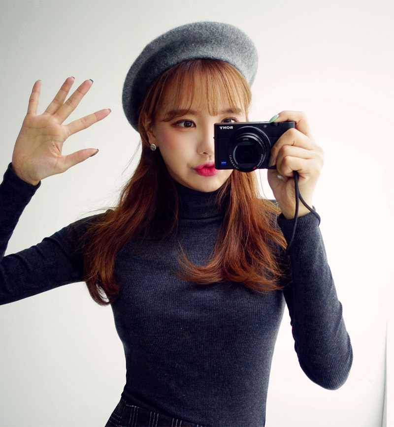 Icecream12 - Long-Sleeve Plain Turtleneck Ribbed Top
