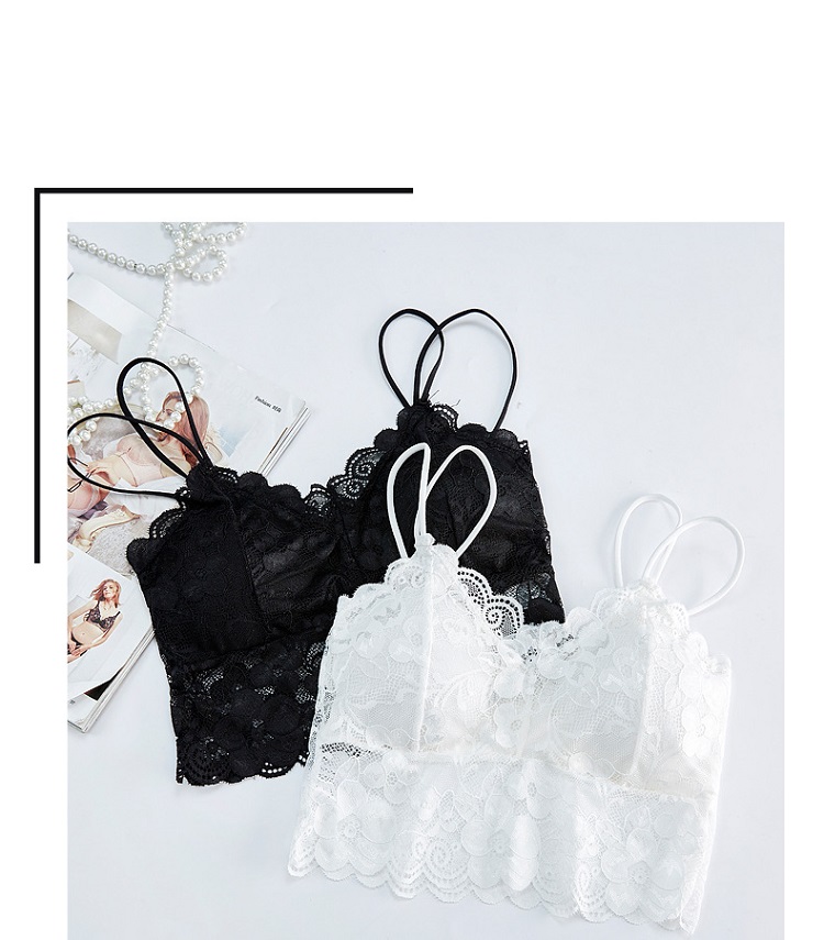 Stylevana - Spaqhetti-Straps Padded Lace Tube Top