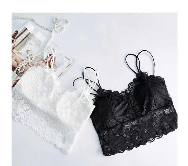 Stylevana - Spaqhetti-Straps Padded Lace Tube Top