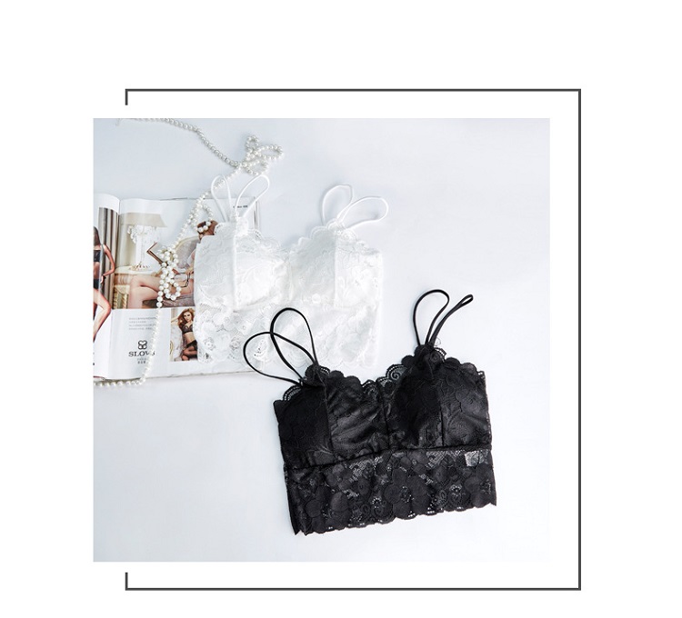 Stylevana - Spaqhetti-Straps Padded Lace Tube Top