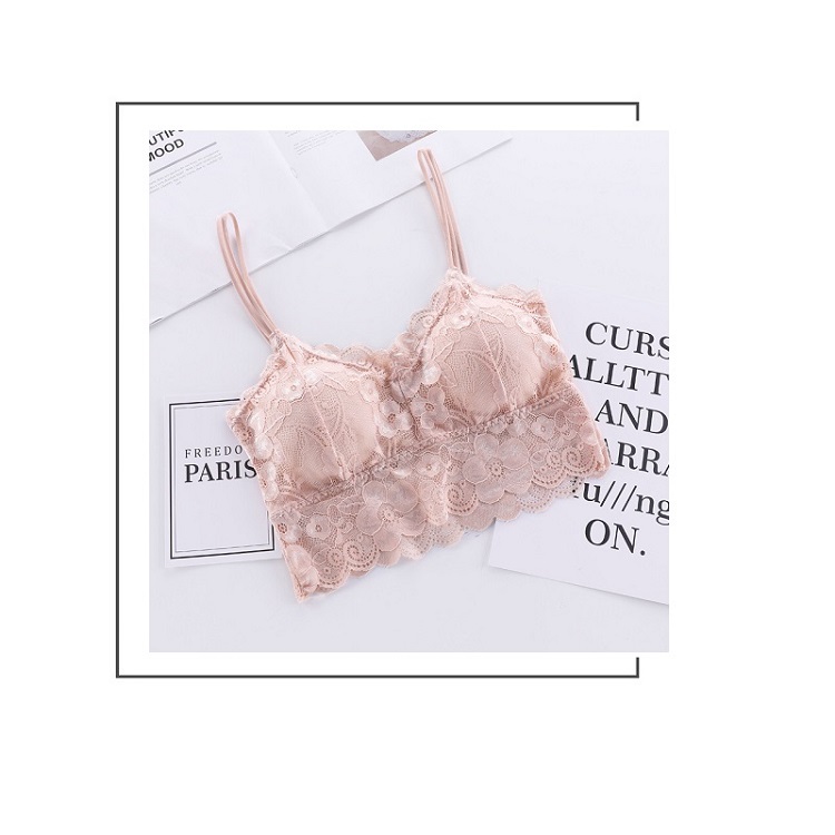 Stylevana - Spaqhetti-Straps Padded Lace Tube Top
