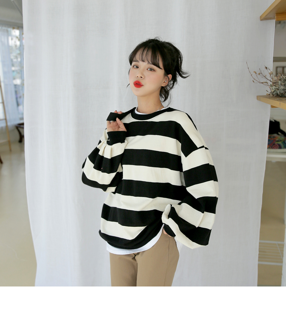 MERONGSHOP - Pull rayé à manches longues et épaules dénudées