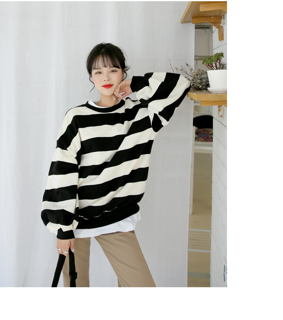 MERONGSHOP - Pull rayé à manches longues et épaules dénudées