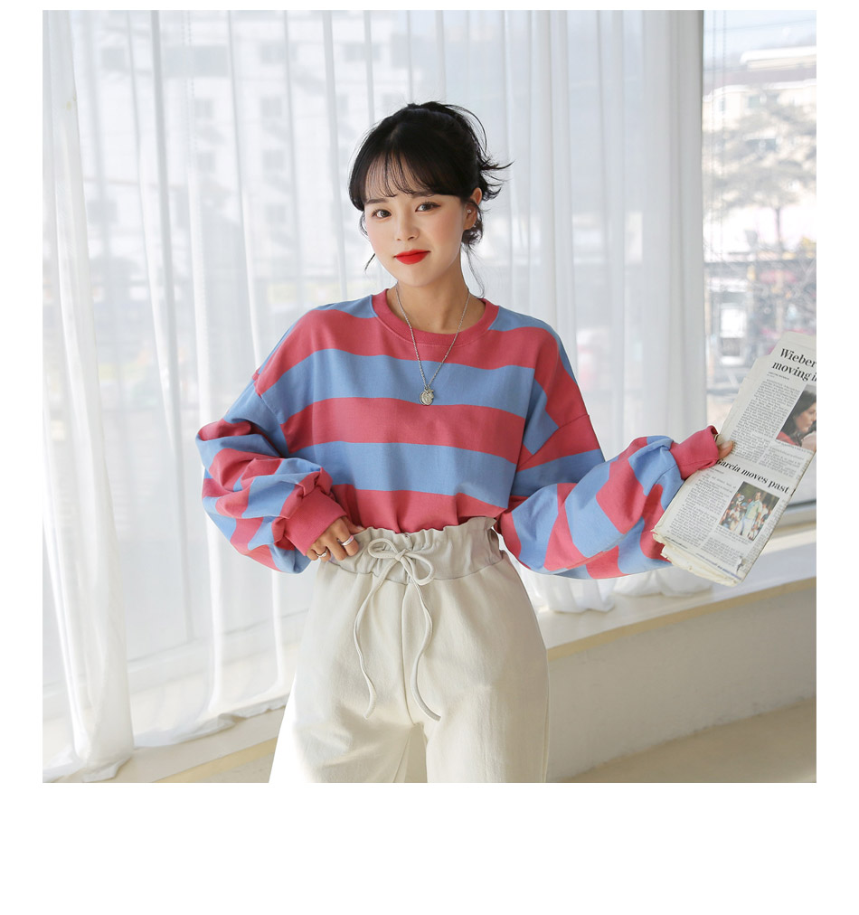 MERONGSHOP - Pull rayé à manches longues et épaules dénudées