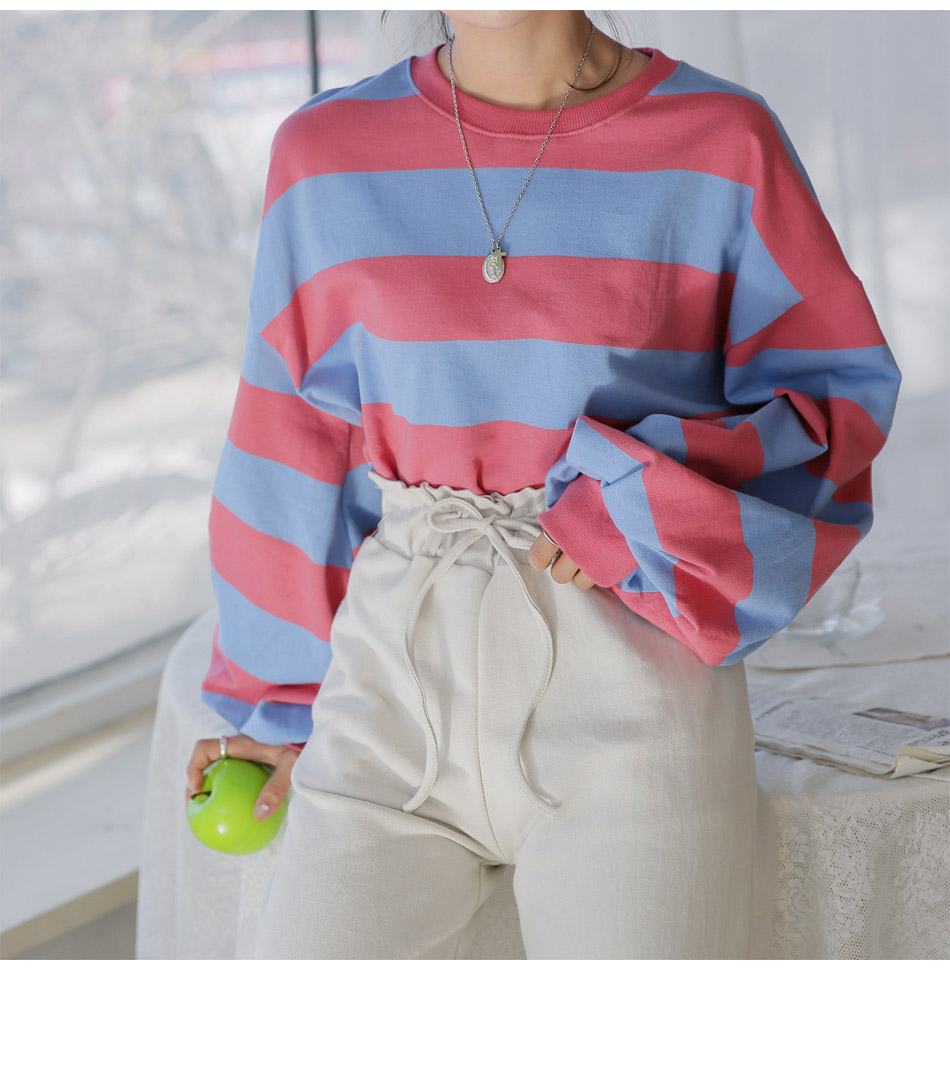 MERONGSHOP - Pull rayé à manches longues et épaules dénudées