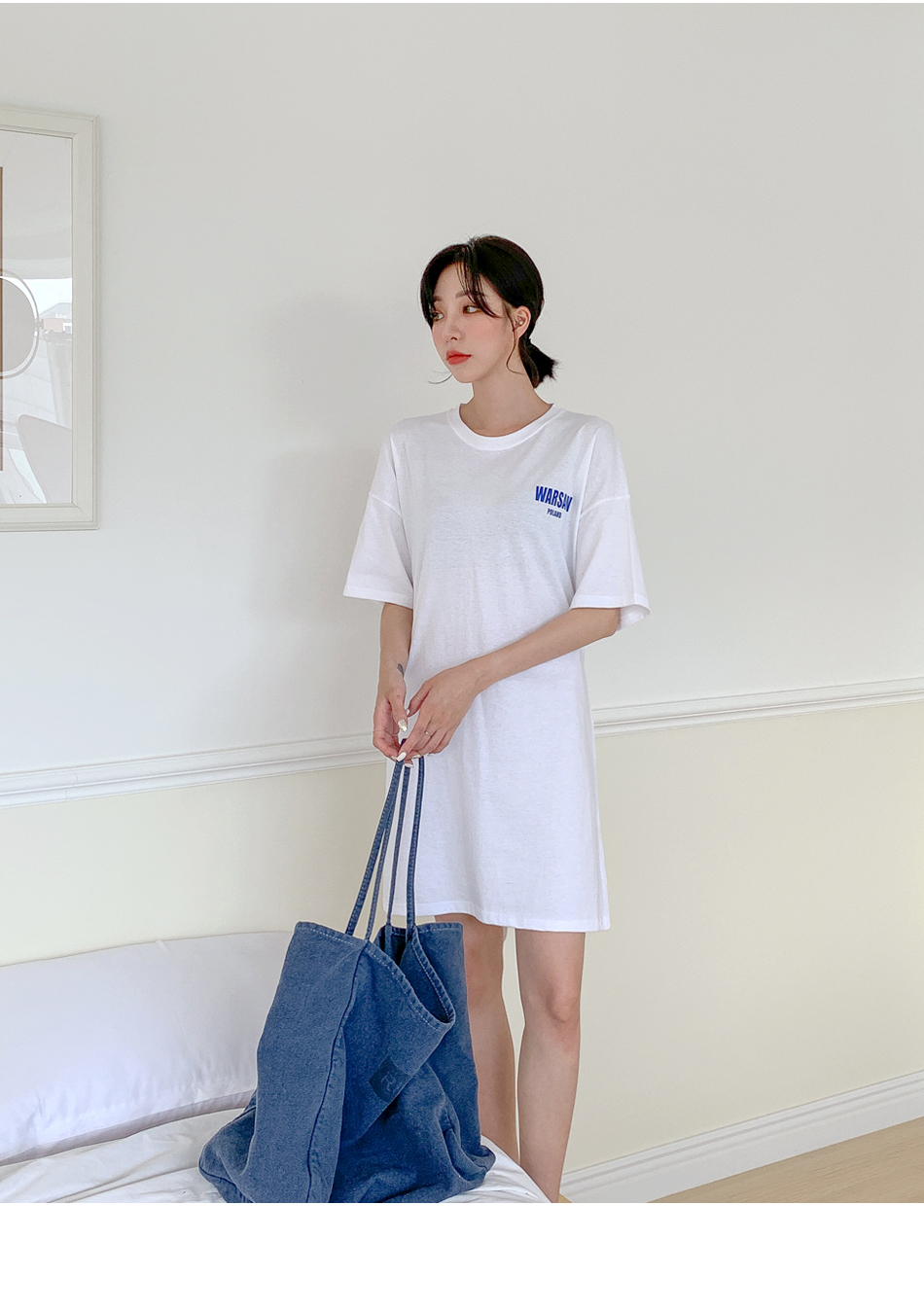 MERONGSHOP - Sac fourre-tout en denim imprimé