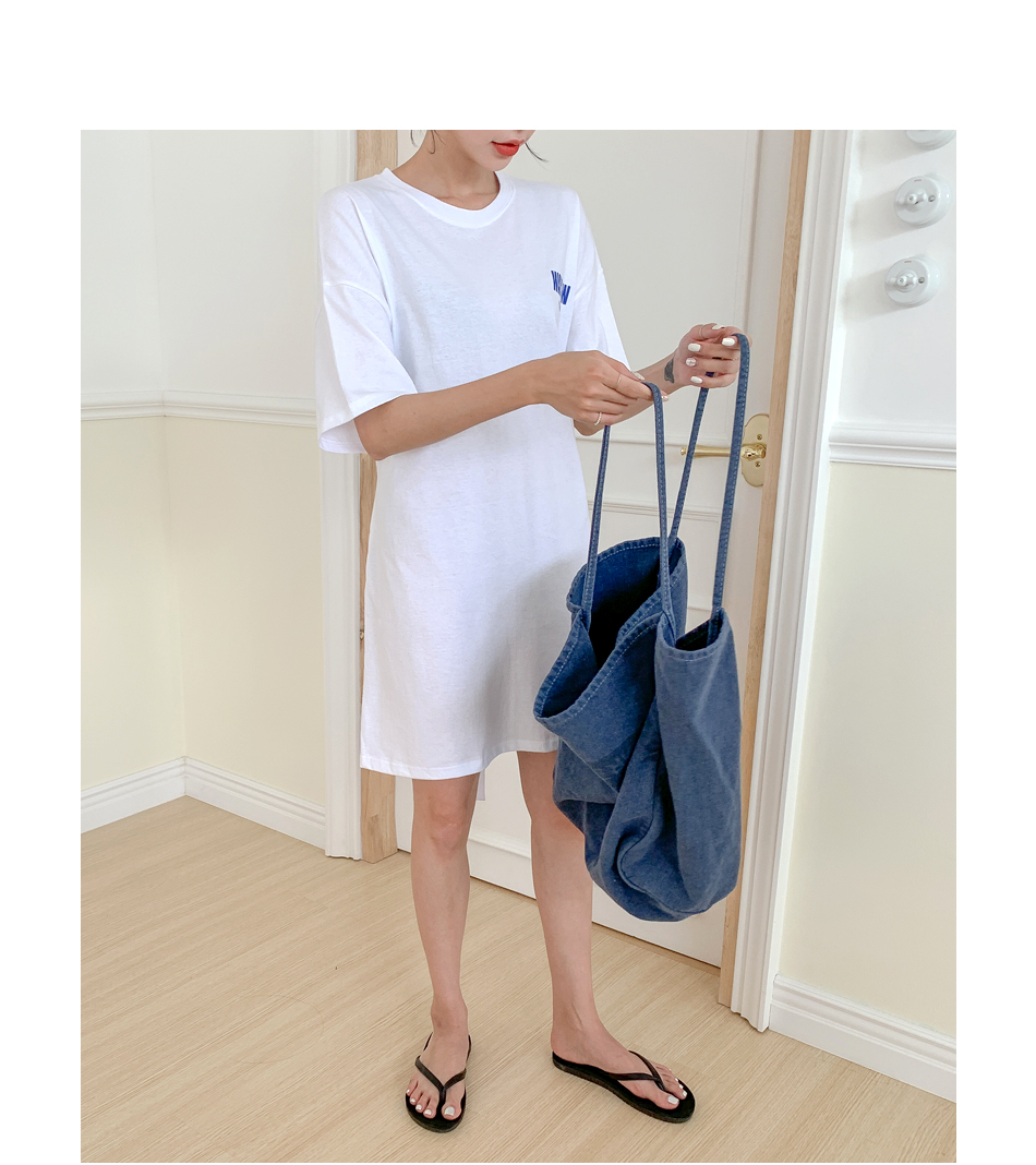 MERONGSHOP - Sac fourre-tout en denim imprimé