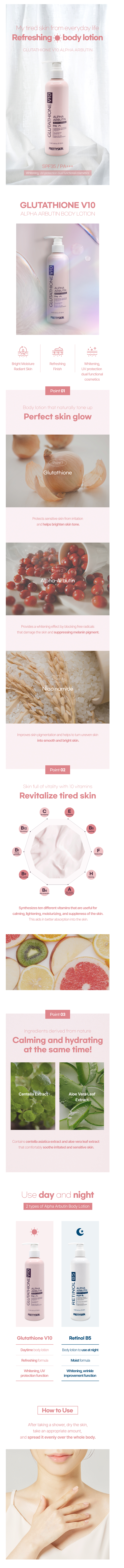 Shop PRETTYSKIN Glutathione V10 Alpha Arbutin Body Lotion 250ml