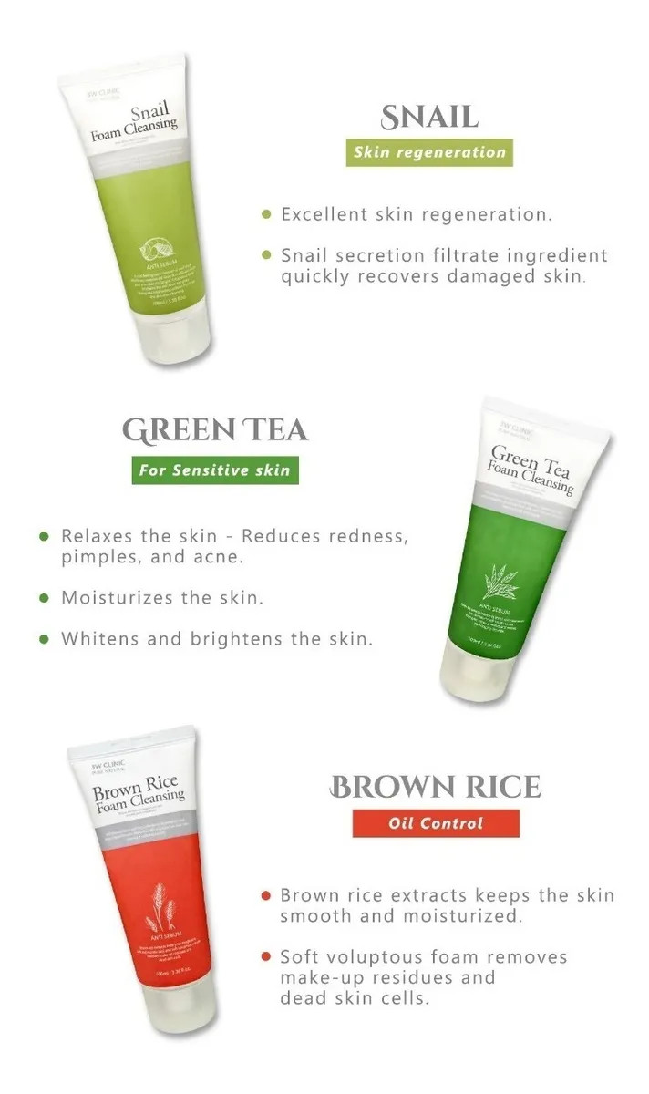 Shop 3W Clinic - Pure Natural Snail Foam Cleansing - 100ml | Stylevana