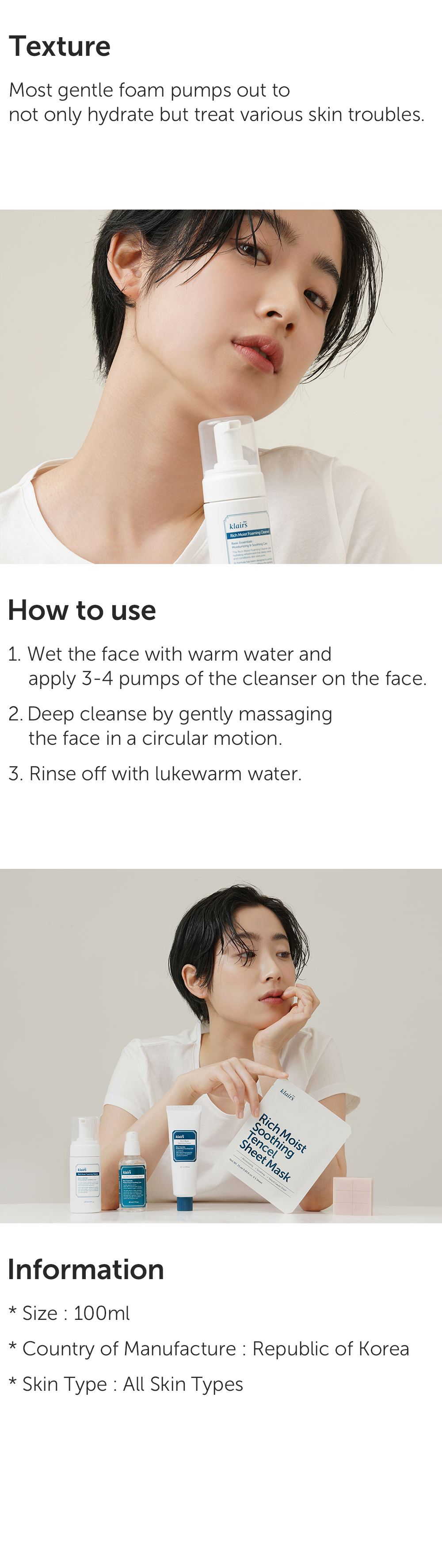 Dear, Klairs - Rich Moist Foaming Cleanser