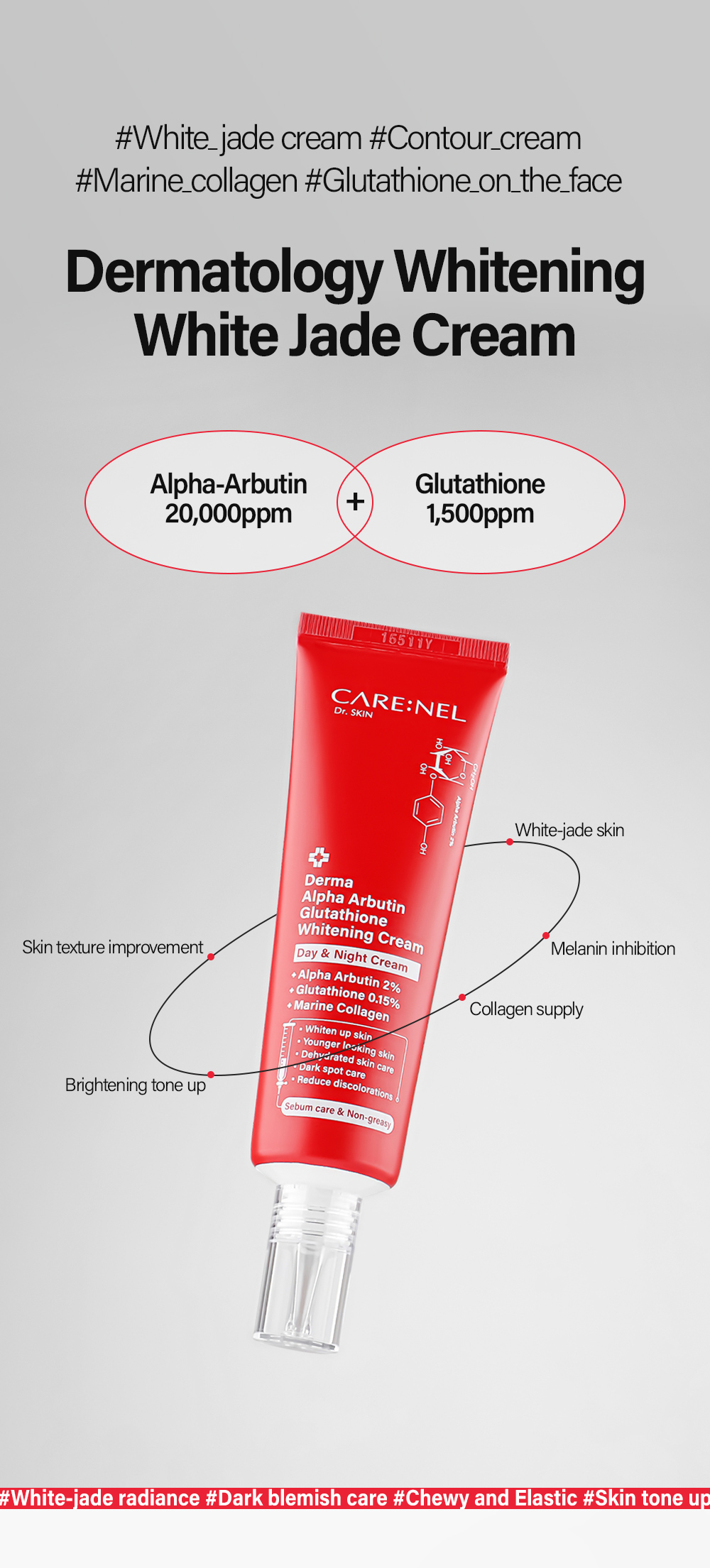 Shop CARE NEL Derma Alpha Arbutin Glutathione Whitening Cream