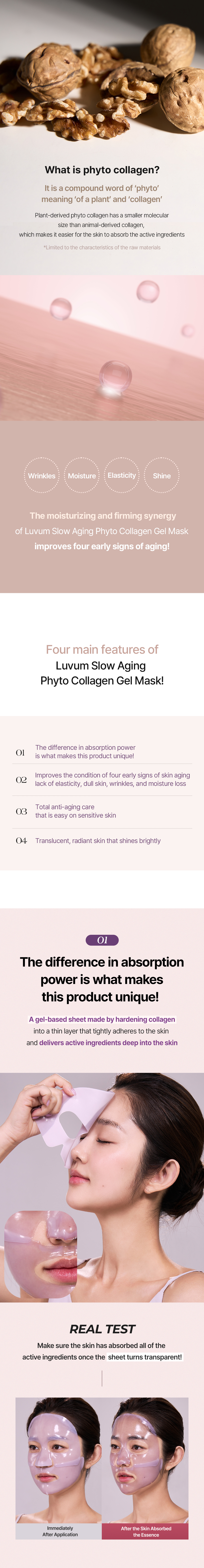 LUVUM - Slow Aging Phyto Collagen Gel Mask - 5 pcs