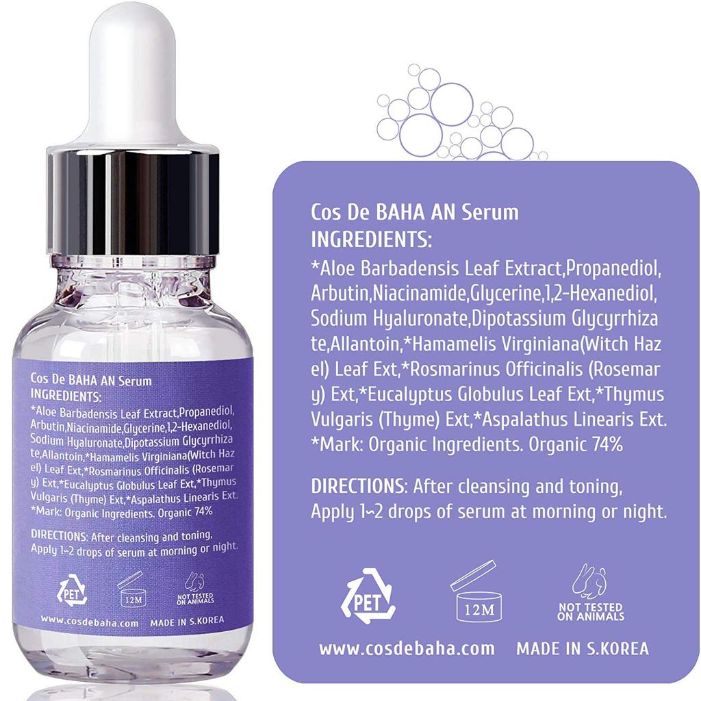 Shop Cos De BAHA - Arbutin + Niacinamide Serum (AN) - 30ml | Stylevana