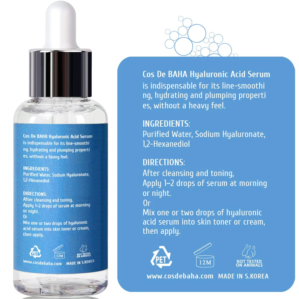Shop Cos De BAHA - Hyaluronic Acid Serum (H120) - 120ml | Stylevana