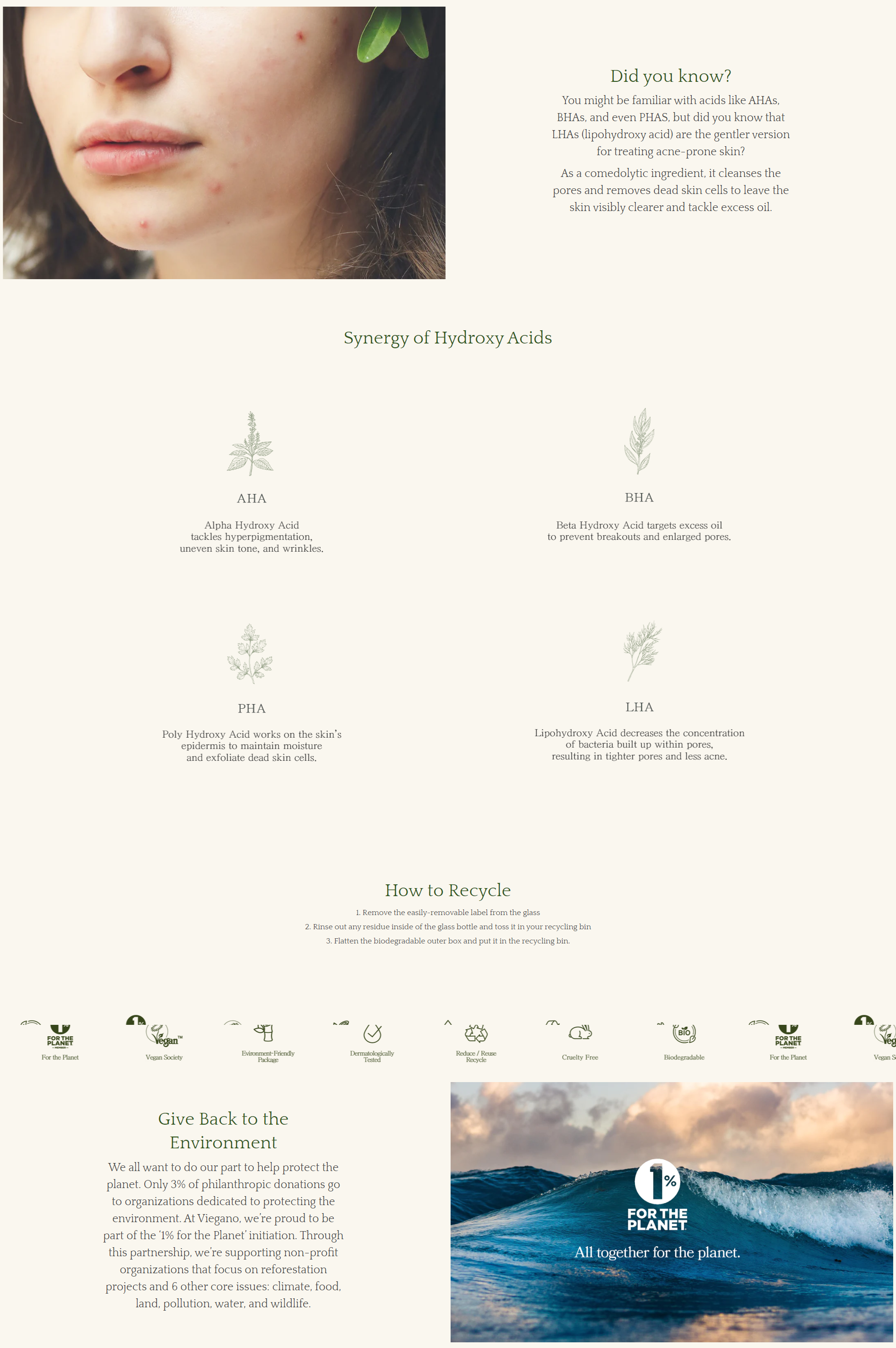 Shop Viegano AHA BHA LHA PHA Vegan Clearing Serum 35ml