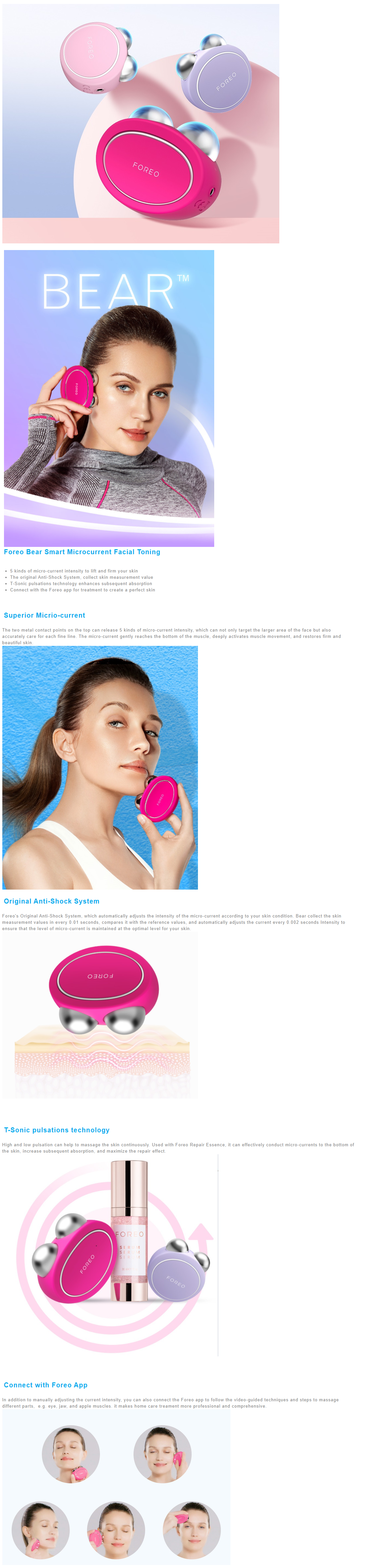 Shop Foreo BEAR Mini Smart Microcurrent Facial Toning Device