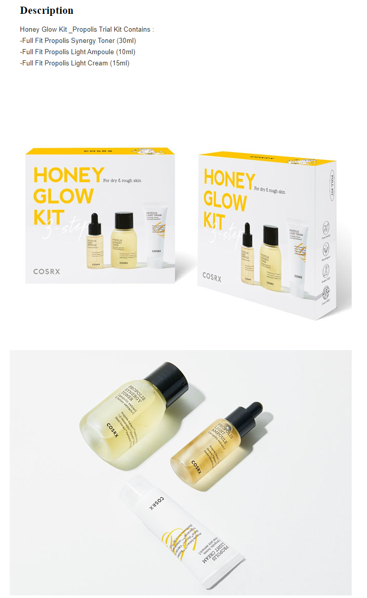 Shop COSRX - Honey Glow Kit - Propolis Trial Kit - 3items | Stylevana